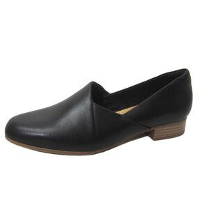 Clarks NWOT New Size 8 Black Leather Juliet Palm Loafers Slip On 1" Heel